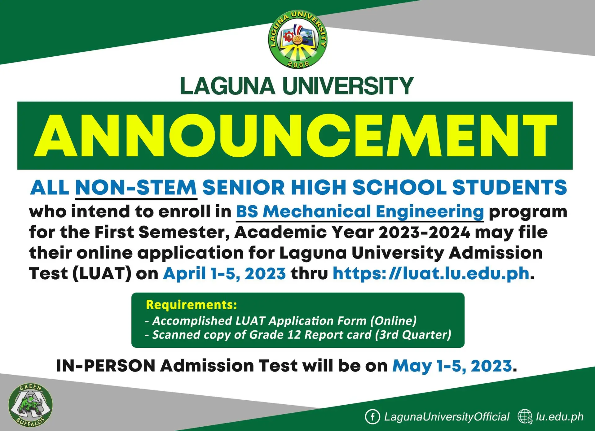 Date Posted: March 3, 2023  |  Source: Laguna University Official FB page