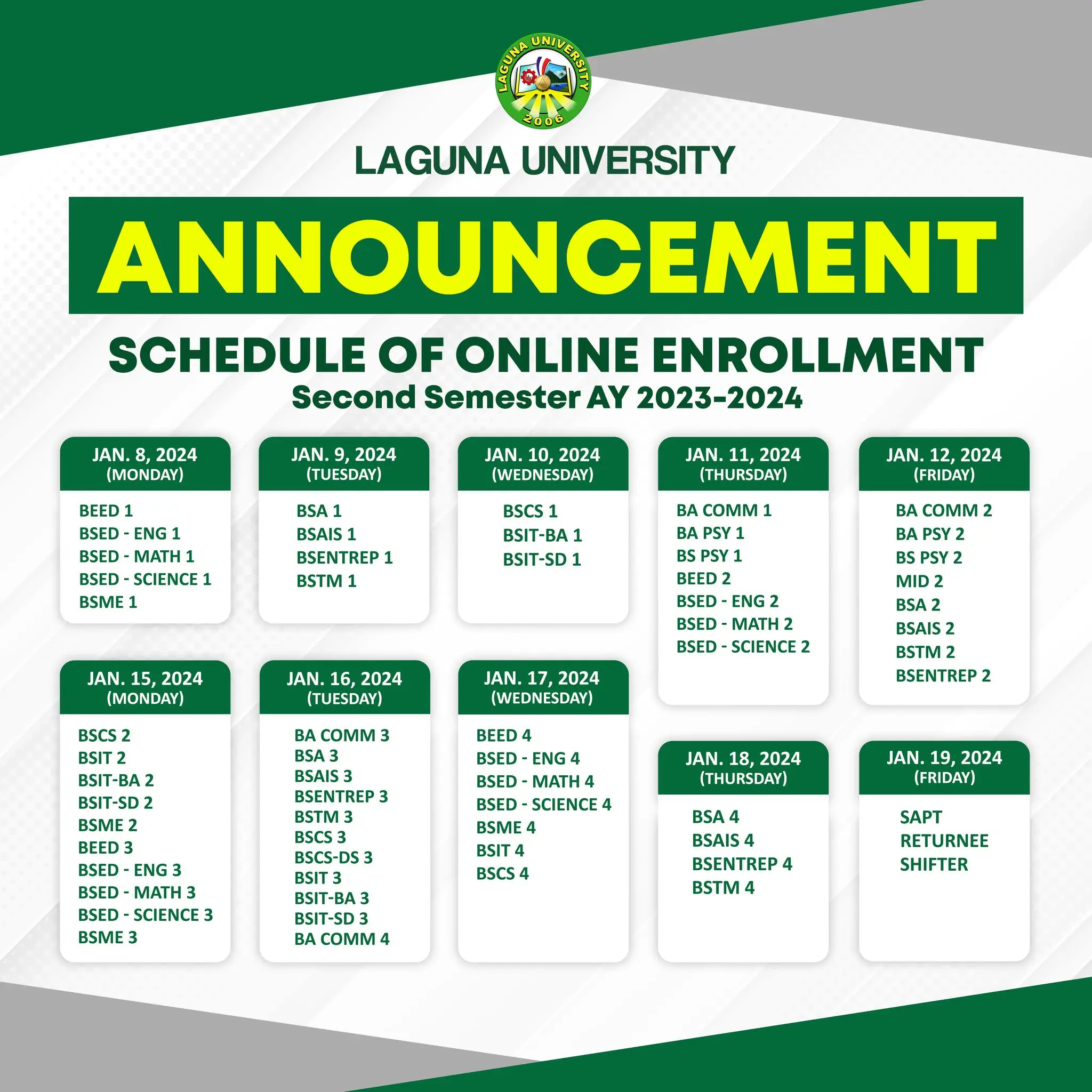 Date Posted: December 18, 2023  |  Source: Laguna University Official FB page